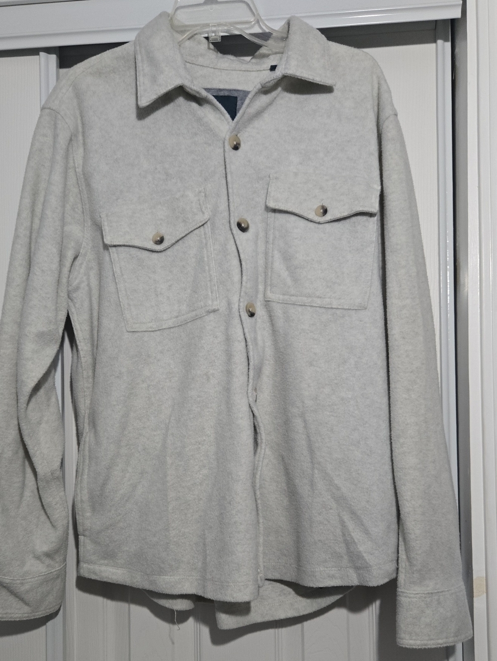 Men's Light Heather Gray Shirt Jacket with Pockets